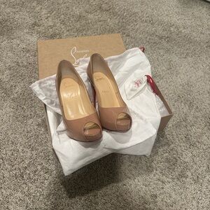 Christian Louboutin Nude Peep Toe Heels